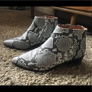 Snake Print Ankle Boots from Alias Mae